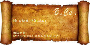 Brokes Csaba névjegykártya